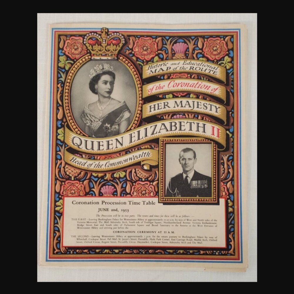 Royal Coronation Memorabilia, Queen Elizabeth II Coronation Map